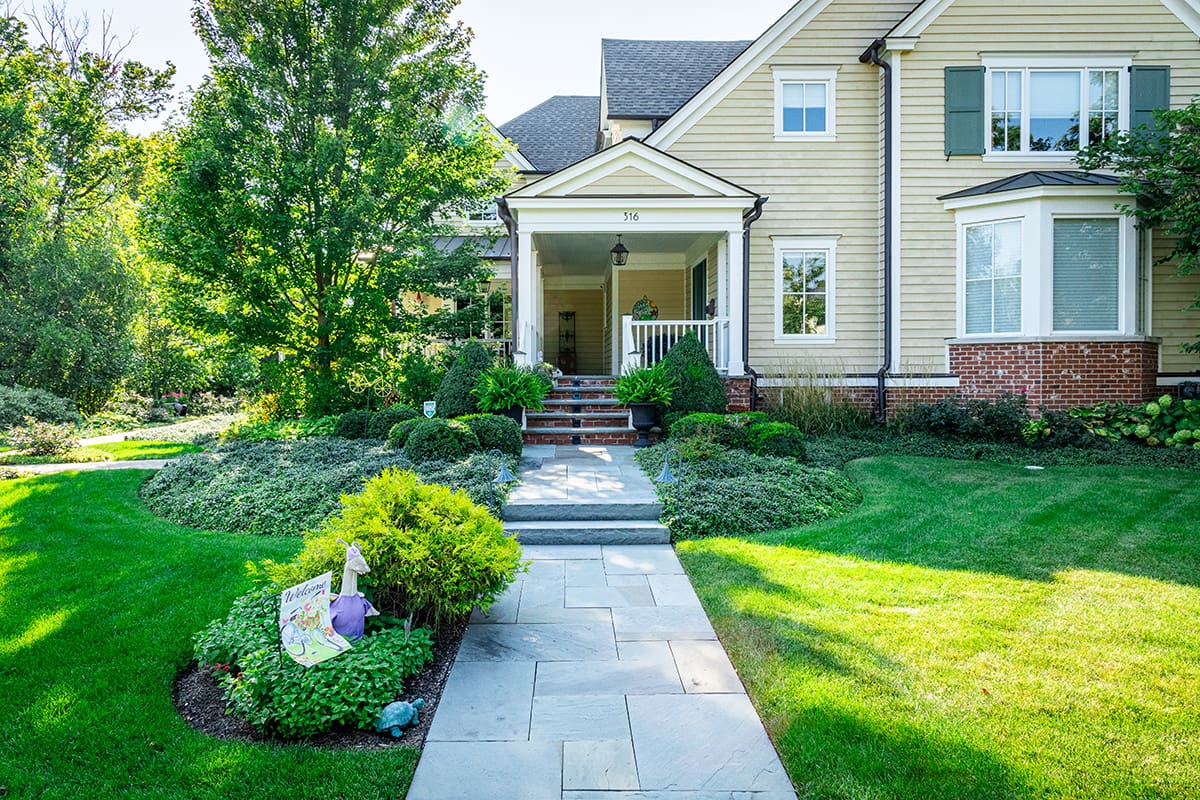 bluestone walkway with stone steps